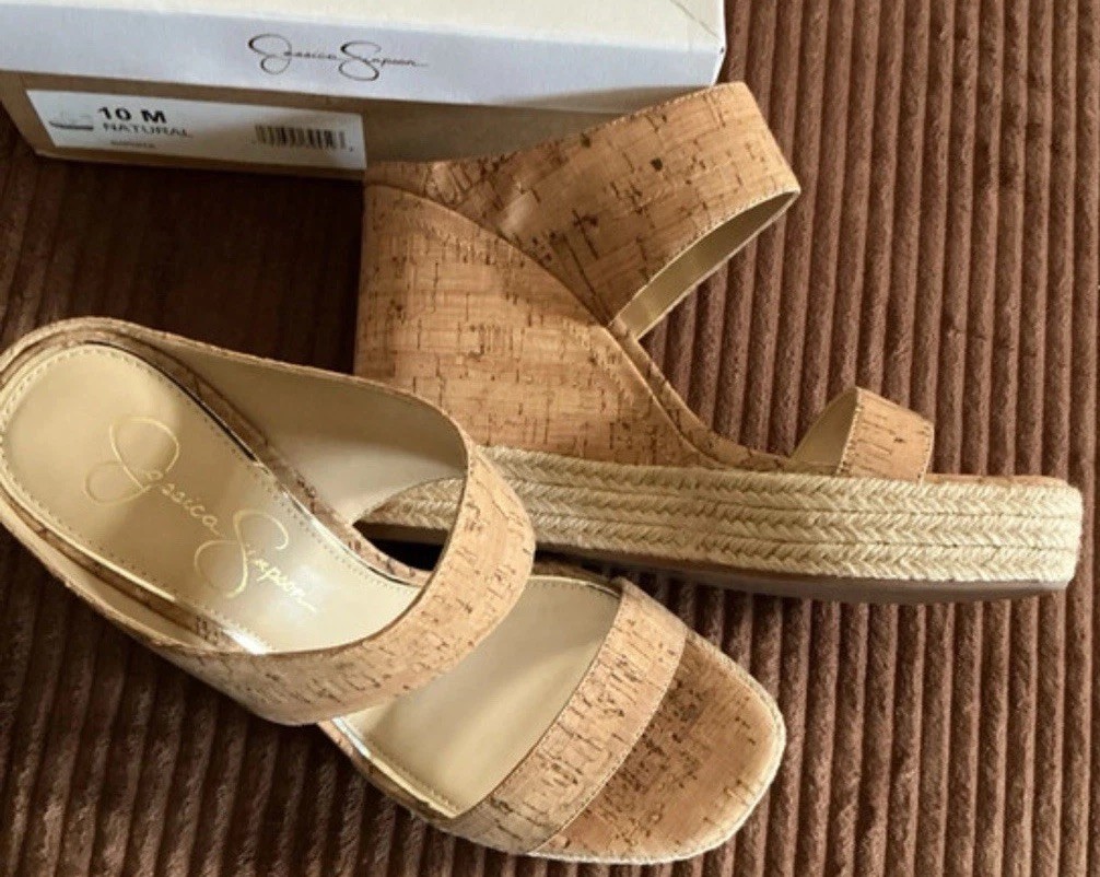 New Jessica Simpson Sapitha Cork Wedge Heels US Women’s Size 10 SUMMER