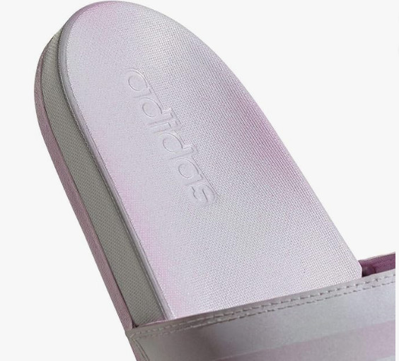 adidas Adilette Comfort Slides Womens 7 Dash Grey Clear Lilac White New FZ4878