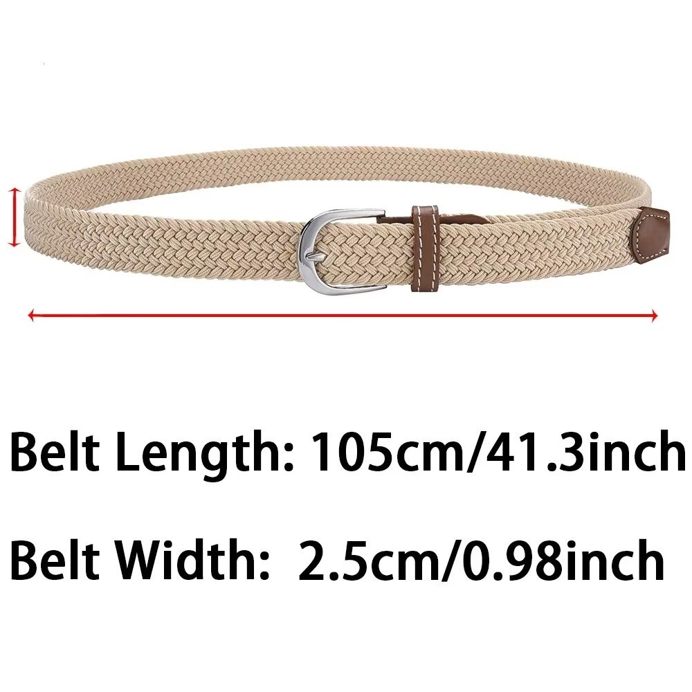 Elastic Fabric Braided Belt,Enduring Stretch Woven Belt for Unisex Men/Women