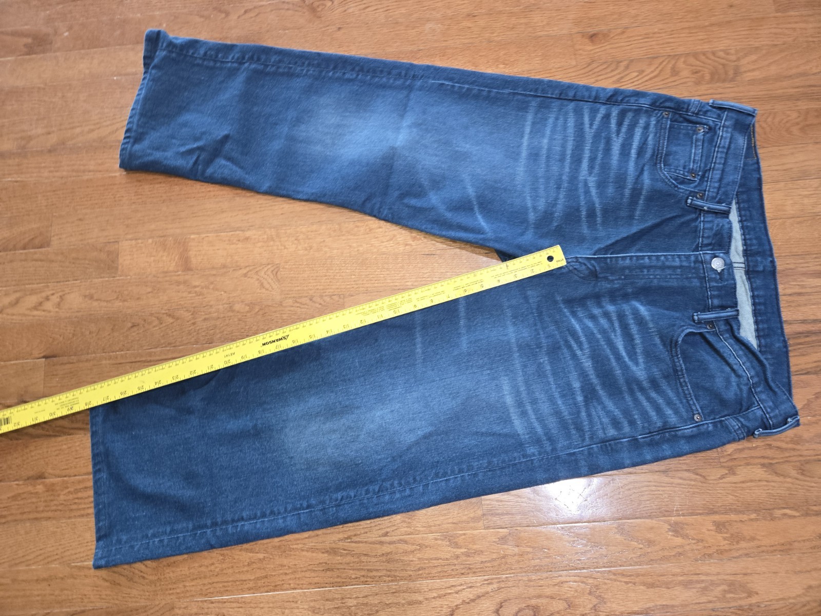MENS LEVI’S 569 38X30 (FIT 38X28) LOOSE STRAIGHT FIT DARK BLUE JEANS A+ HEM JOB