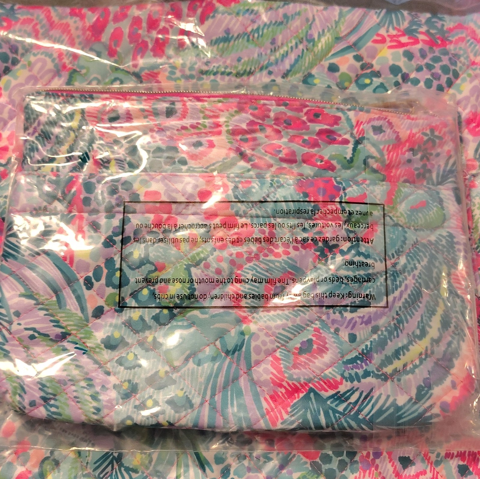 Lilly Pulitzer Quilted Backpack & Pouch Set, Multicolor Floral, Zip Closure NWT