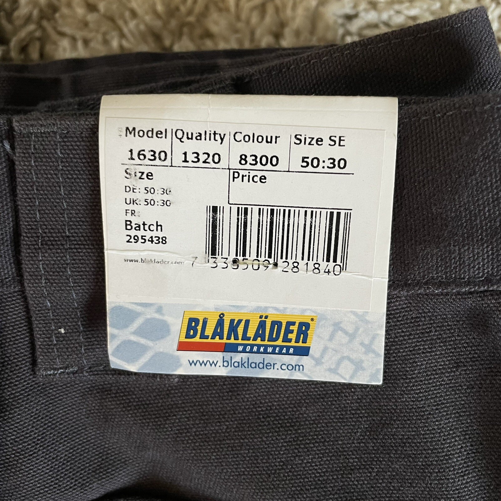 NWT Blaklader blue Reinforced Knee Bantam Work Pants Cordura Utility mens 50×30