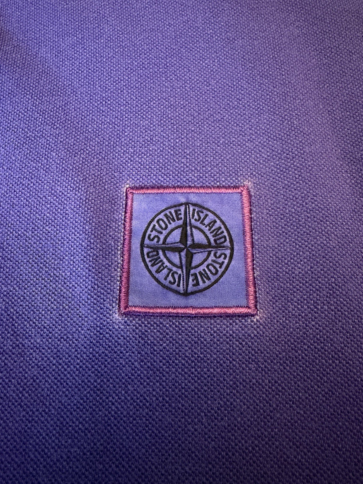 Stone Island Pique Polo Shirt Regular Fit Compass Patch Mens XL Faded Purple