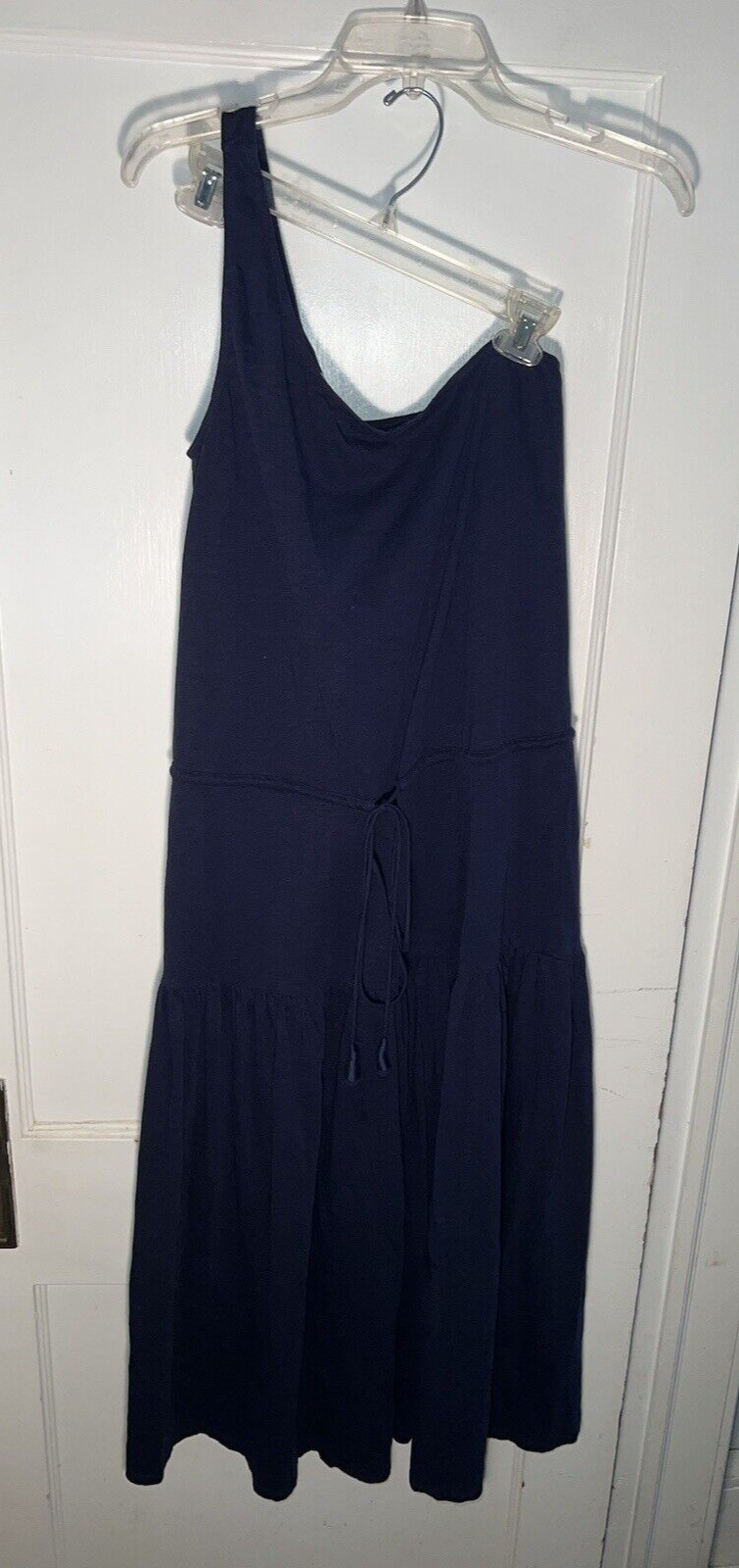 A Piece Apart Maramar Dress Casual One Shoulder Tee Cotton Jersey Blue Sz L d101