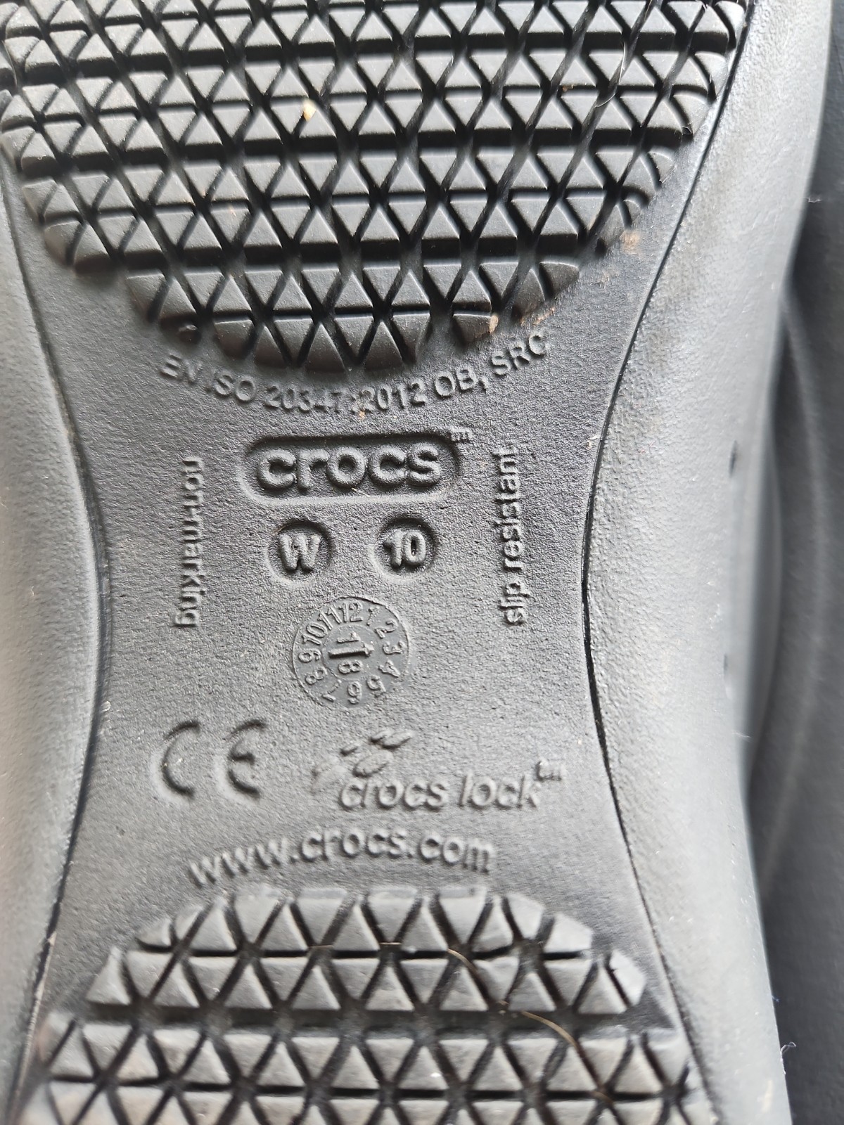 Crocs At Work Slip Resistant Ballet Flats Women 10 Black Rubber Slip On Shoe