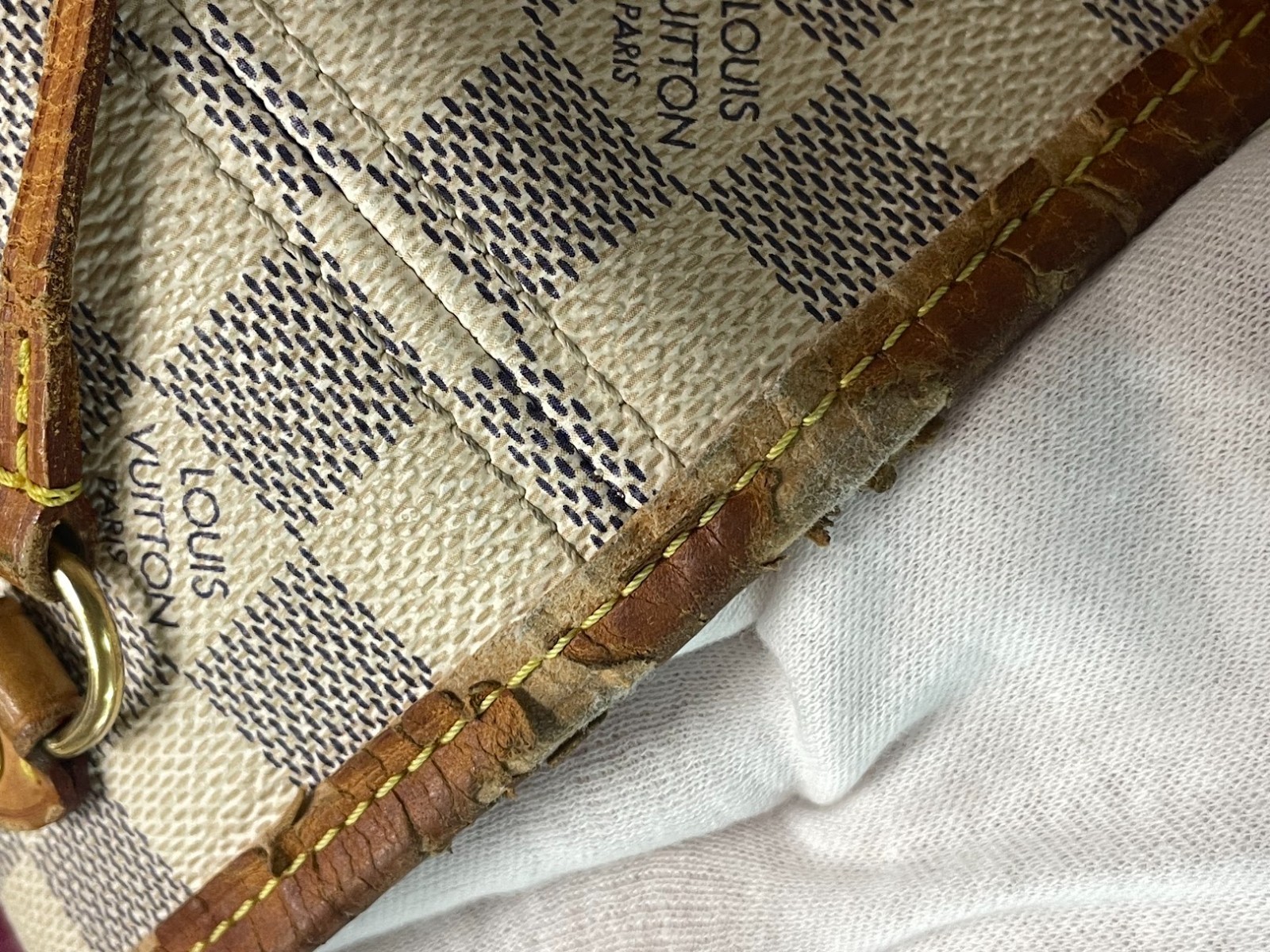 Authentic Louis Vuitton Damier Azur Neverfull PM Tote Bag Handbag F#51248