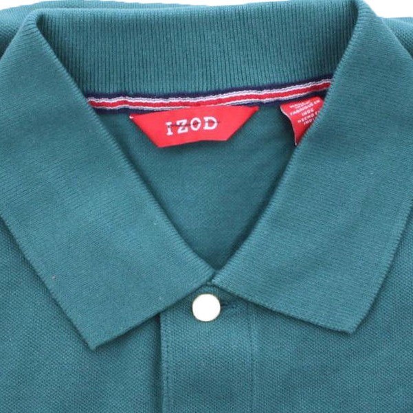 IZOD Men’s Short Sleeve Regular Fit Pique Golf Polo Uniform Shirt Top Teal