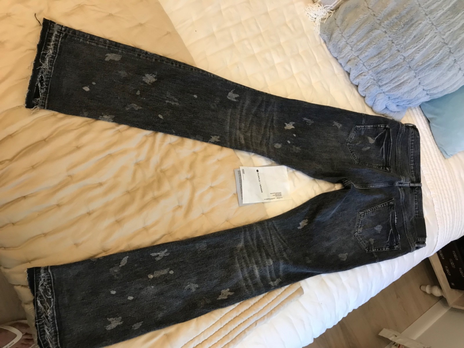 Purple Brand Jeans P004 Boot Cut men’s size 34 Black Distressed Denim nice clean