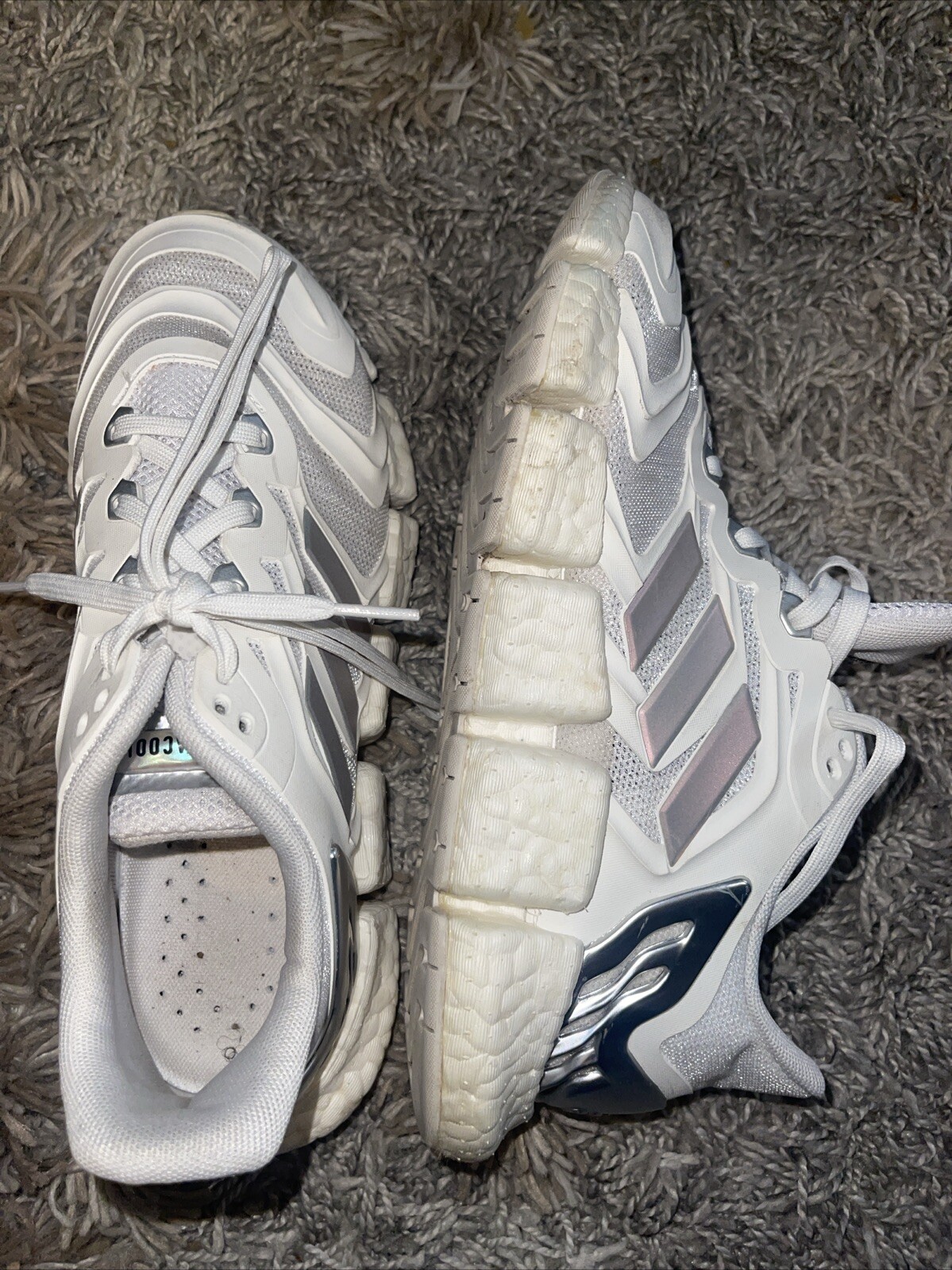 adidas Climacool Vento BOOST White Silver Men Unisex Running Shoe FZ1731 Sz 7