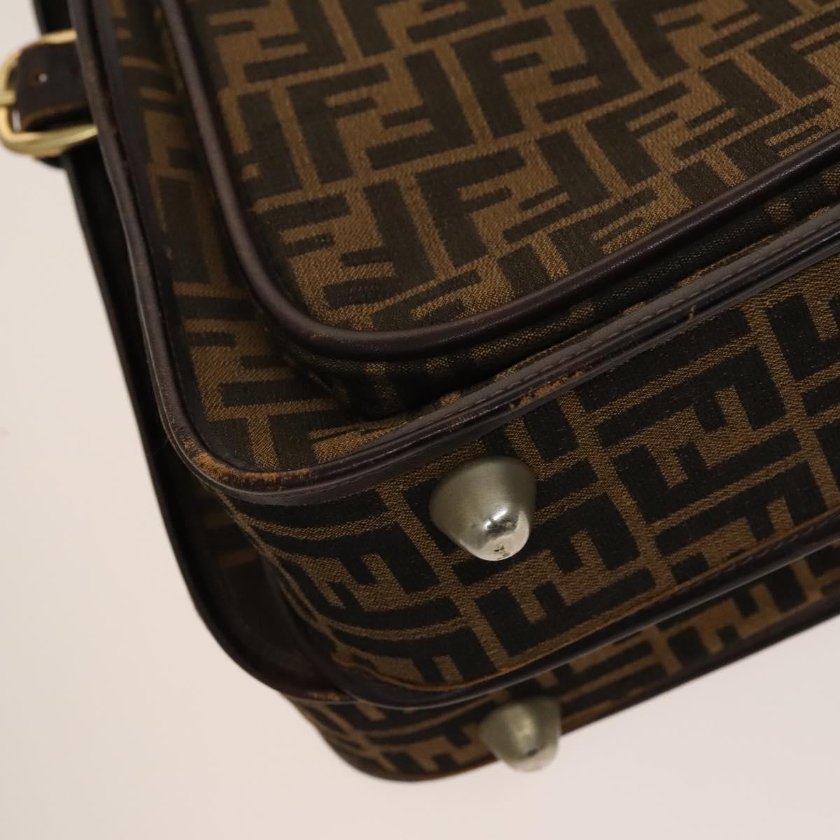 FENDI Zucca Canvas Garment Cover Brown Black gold Auth sw767