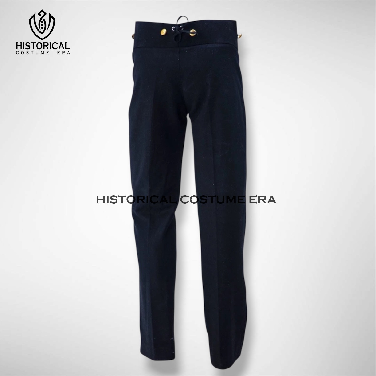 Men’s British Napoleonic Hussar pantaloons – Black Breeches with Gold embroidery