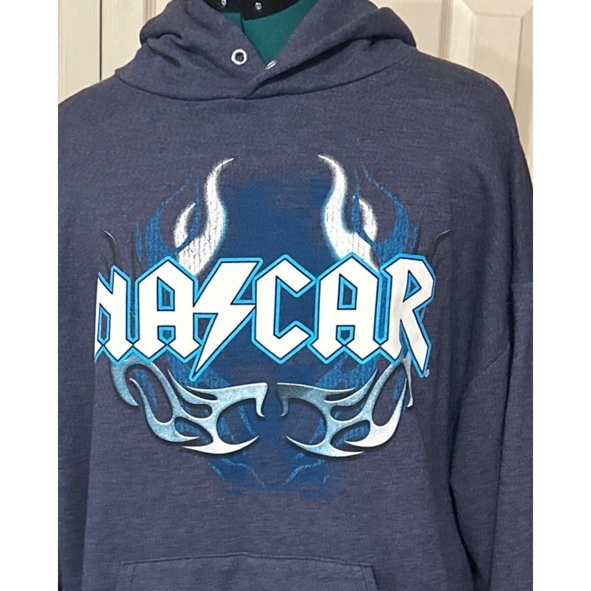 Jerzees NASCAR Sweatshirt Hoodie Cotton Polyester Blend Adult Size XL (READ)