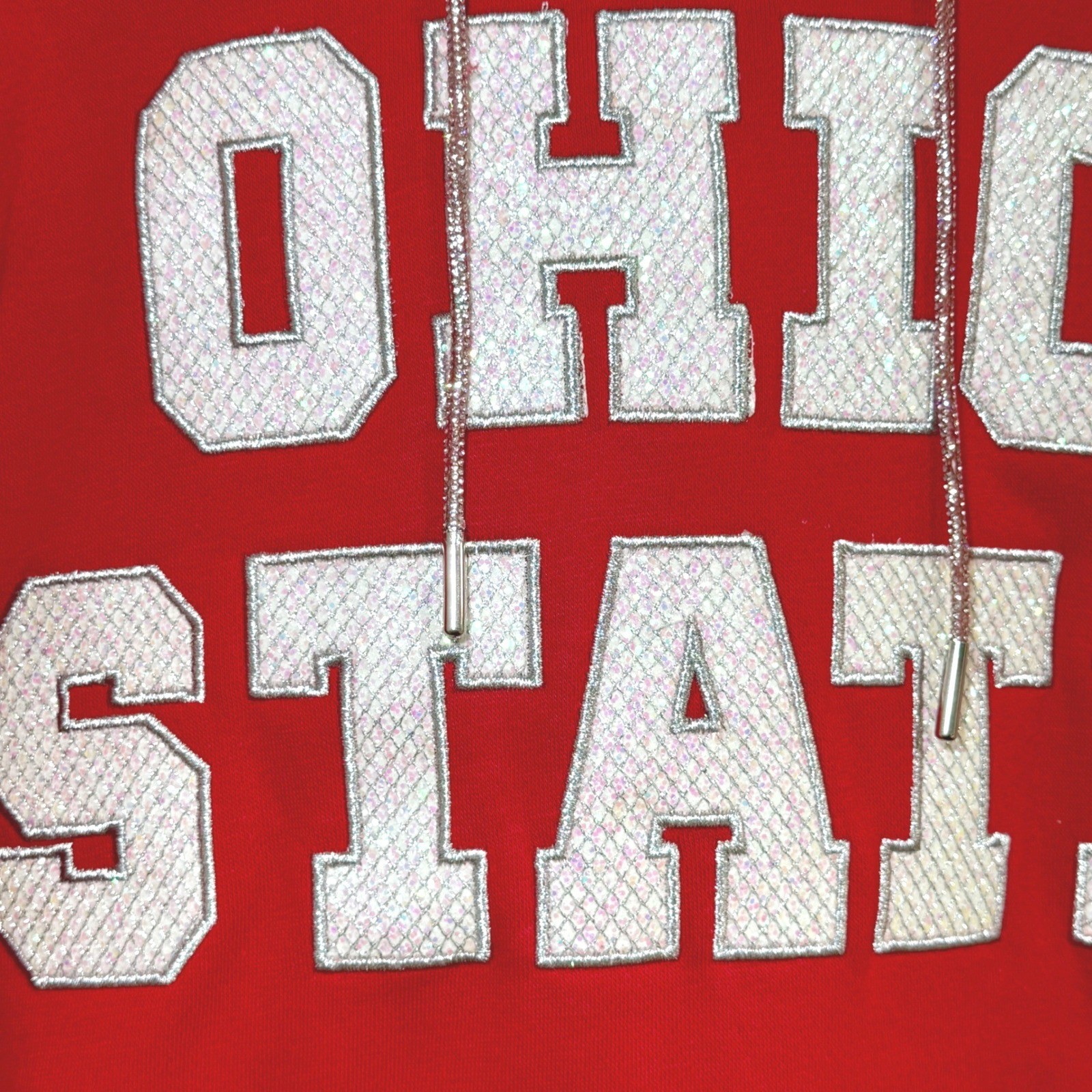 Colosseum Ohio State Buckeyes Womens S Rhinestone Drawstring Bling Hoodie NWT