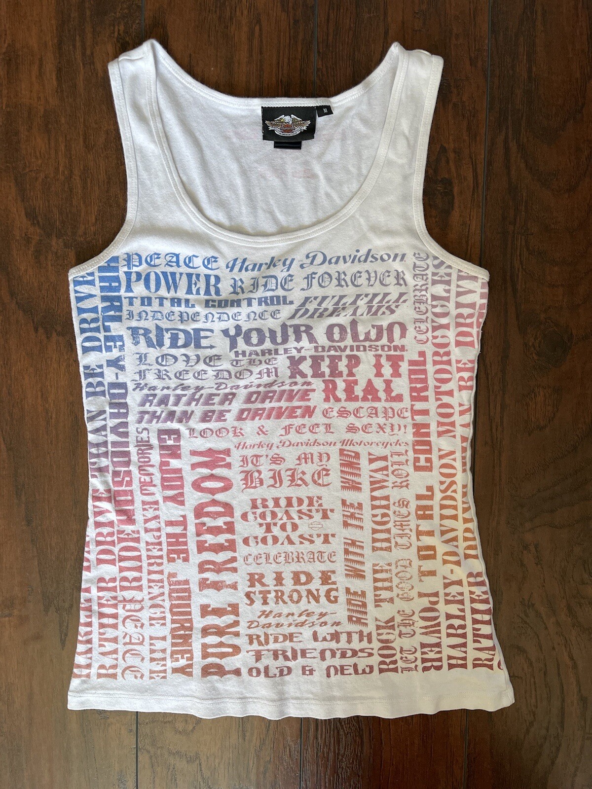 Y2K 2000s Harley Davidson Celebrate Women Riders May 2009 White Tank Top Size M