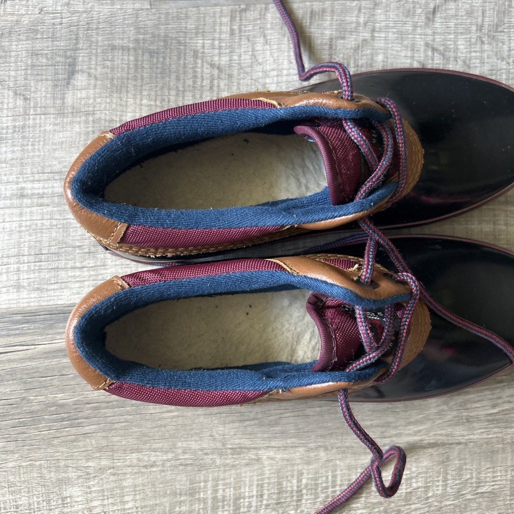 Trails End Duck Boots Ankle Low Women’s Size 8 Blue Burgundy Brown Snow Boots