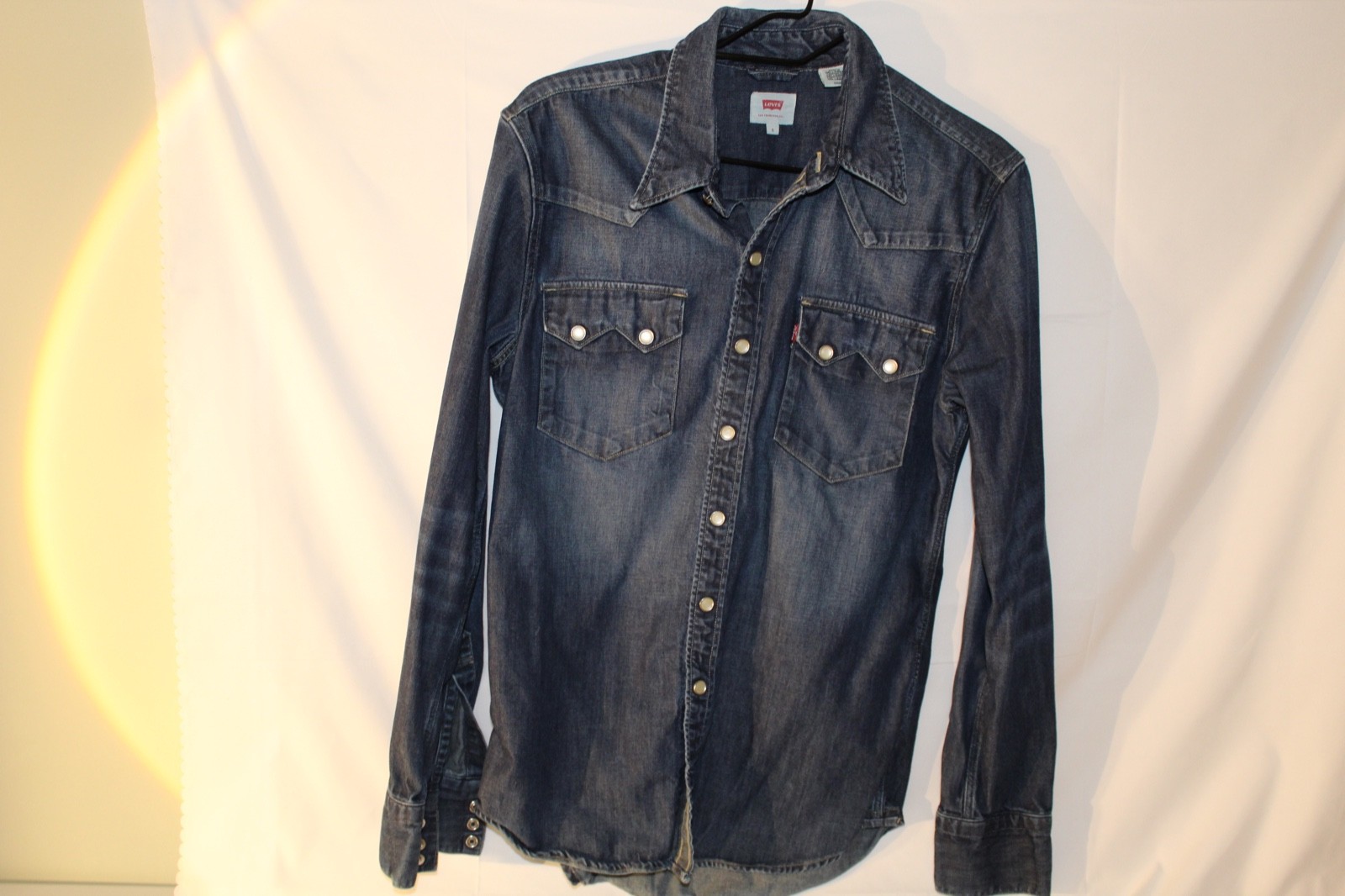 Levis Jeans Long Sleeve Shirt, Mens Small Button Up, Made in Sri Lanka