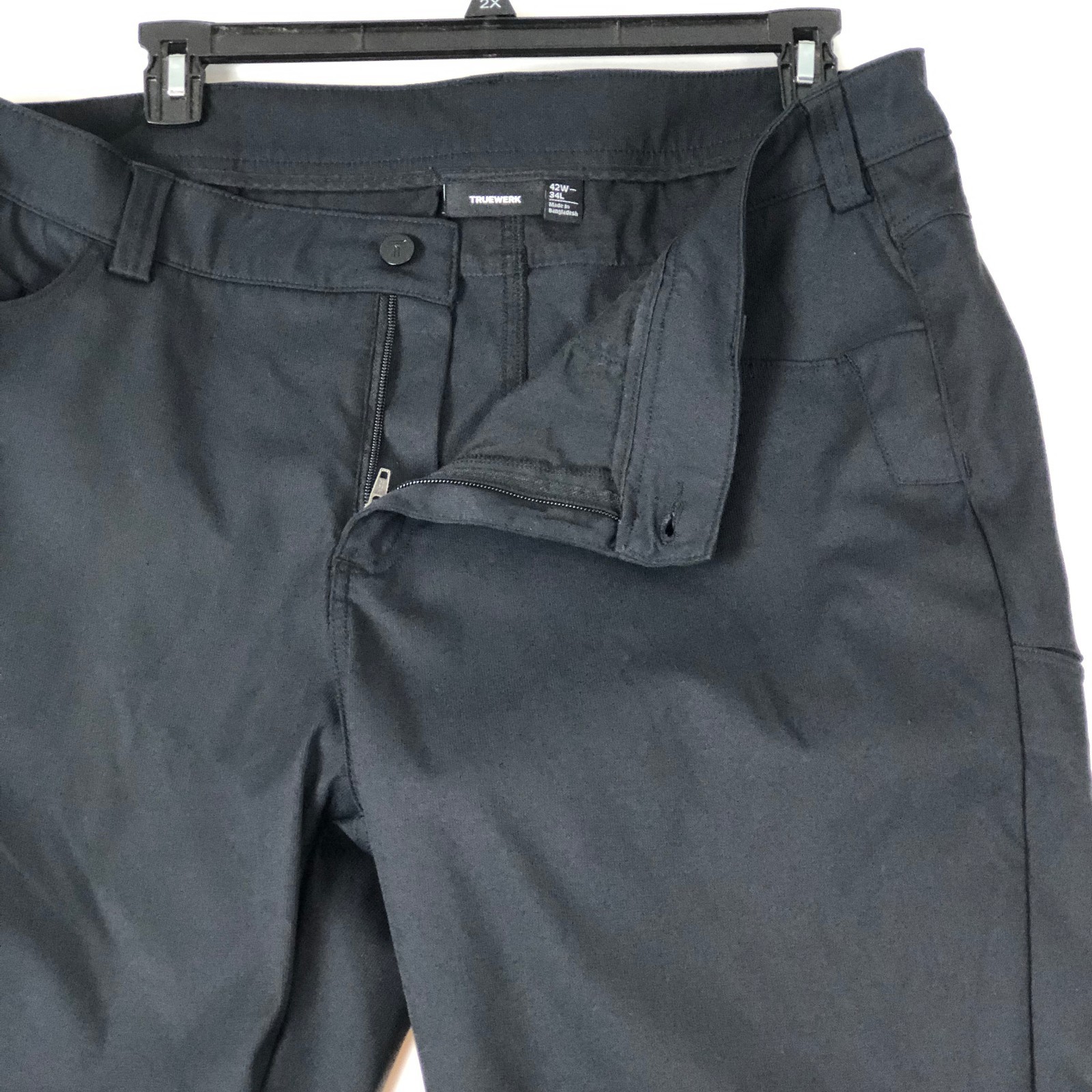 Truewerk EDO Werkpant Pants Mens 42 x 34 Black Utility Wicking Workwear Stretch