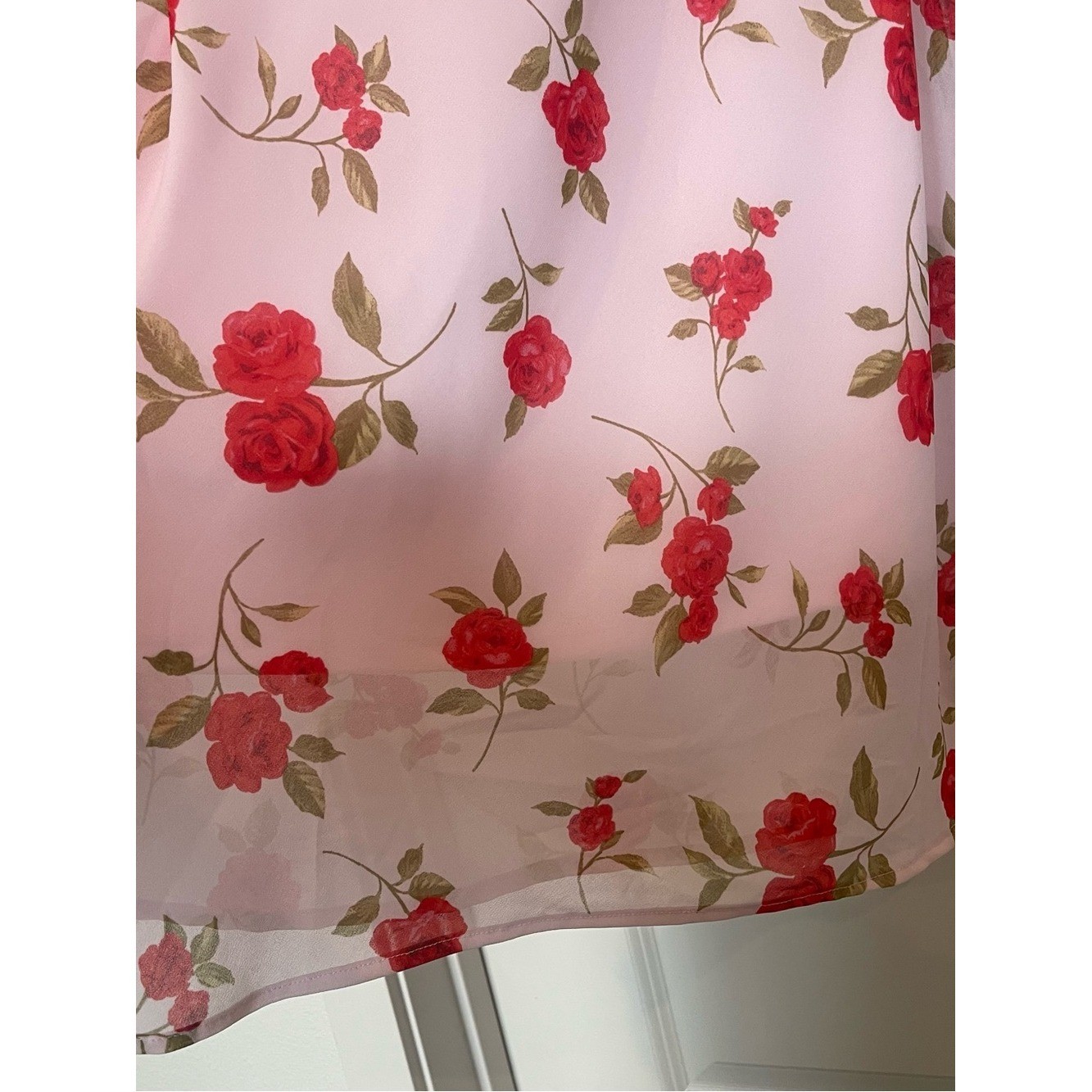 wild fable Pink One-Shoulder Floral Ruffle Maxi Dress with Slit and Zipper NWT