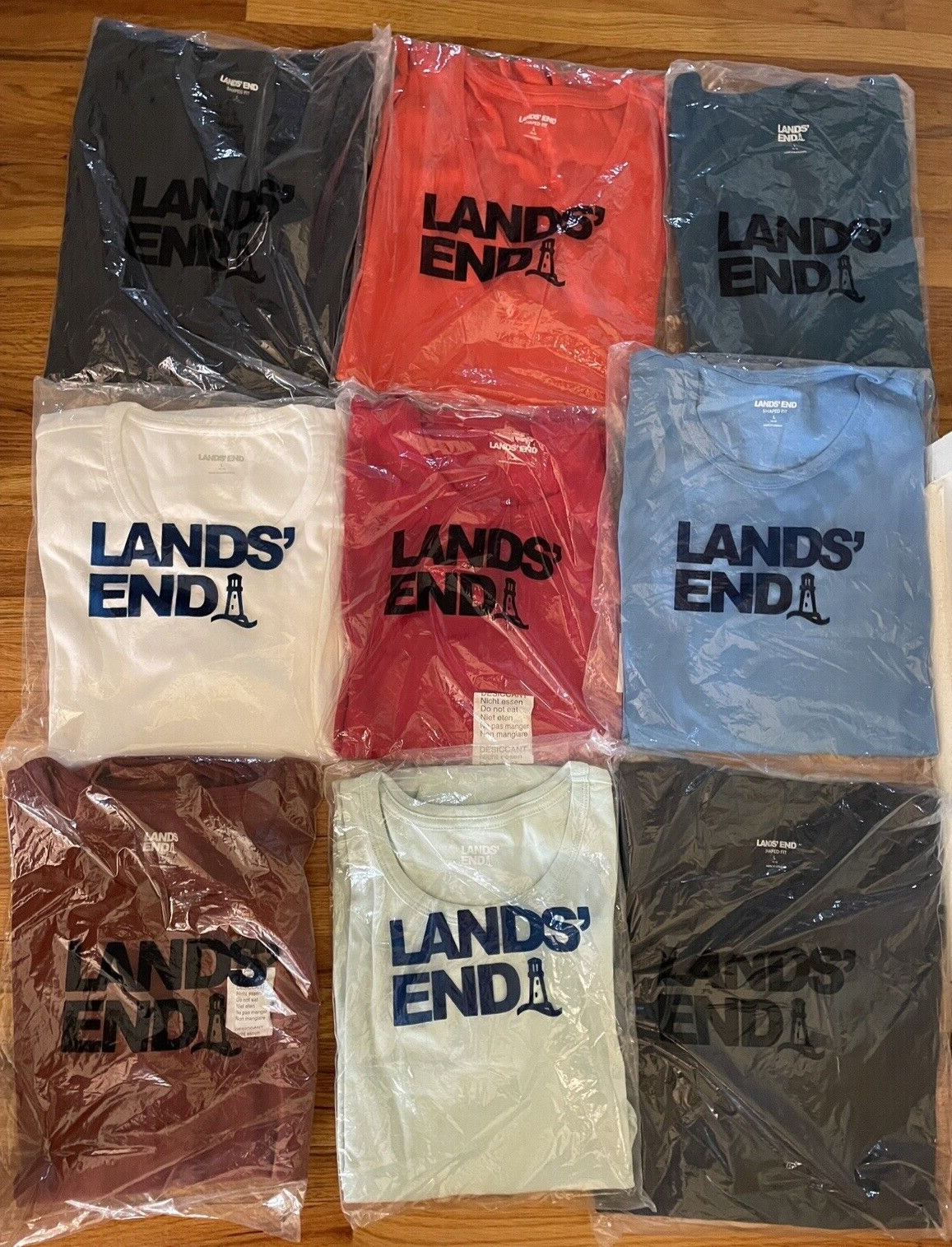6 TEES SOLD SEPARATELY NEW bags Lands End LG Women’s Long Sleeve Crew T-Shirts