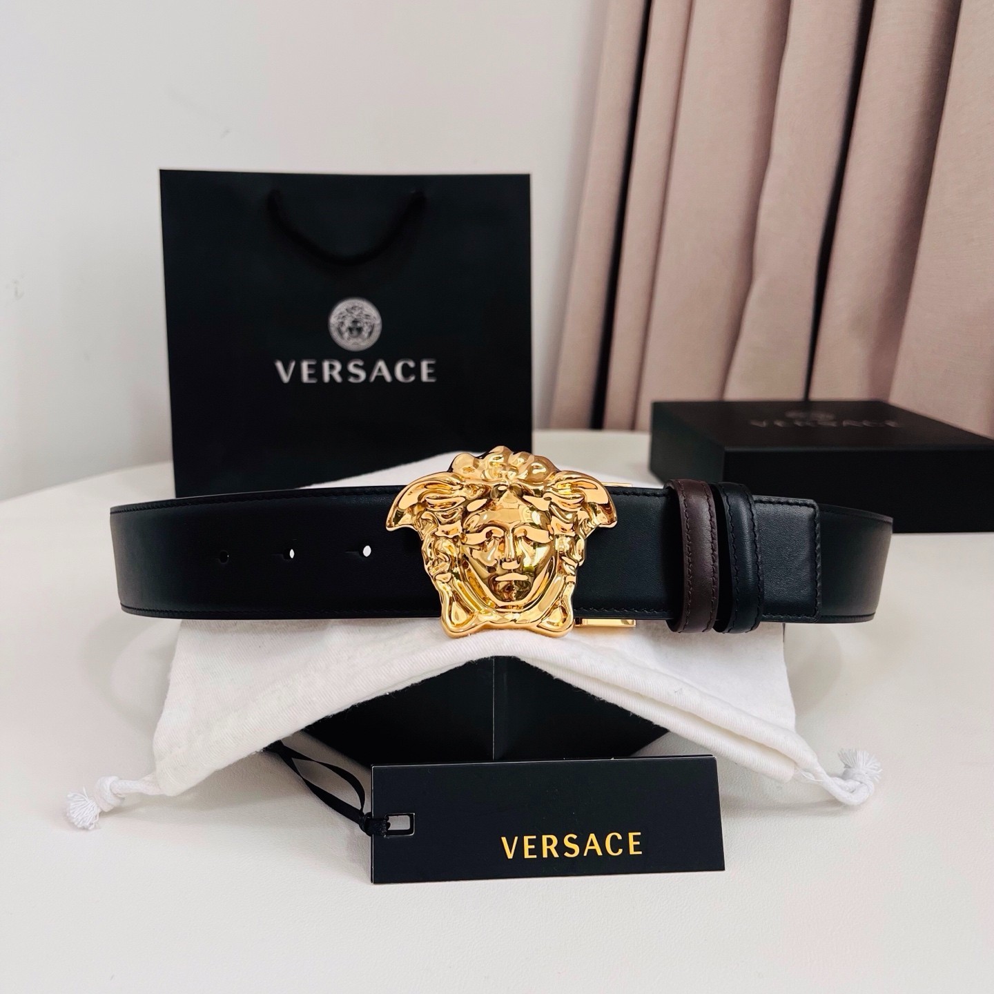 Authentic Versace La Medusa Men’s Leather Belt
