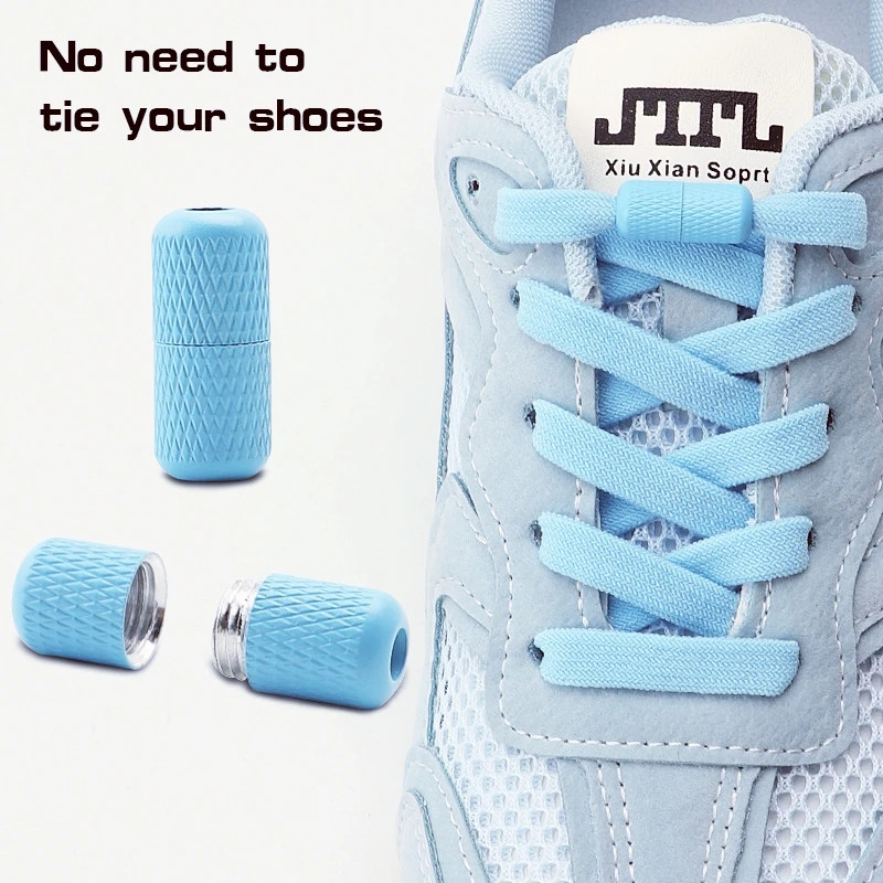 0.8cm wide Elastic laces Sneakers Flats No tie Shoelace Children Adults Quick La