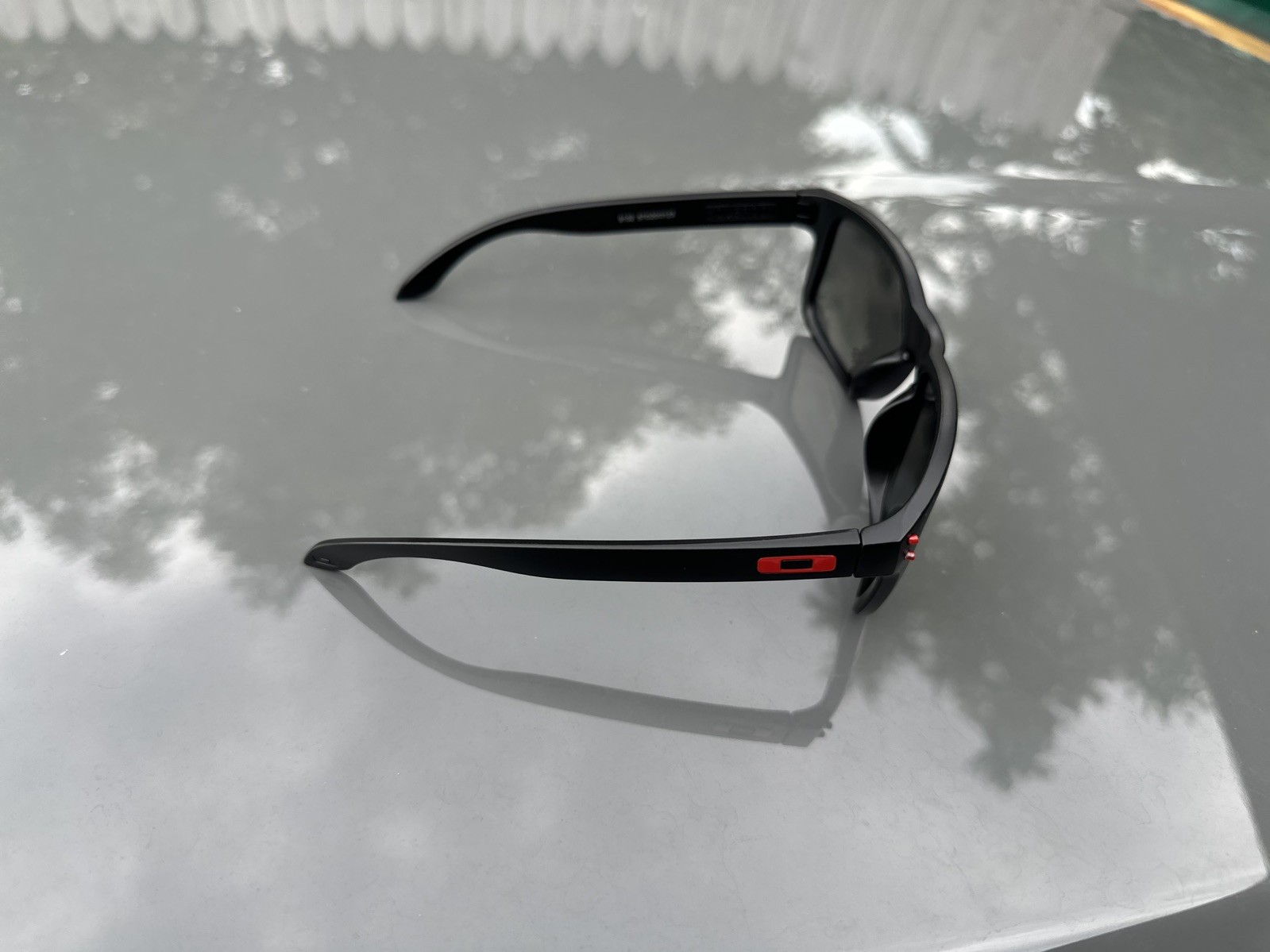 Oakley Holbrook “Style” Black/Ruby Lenses Red “O” Sunglasses NEW