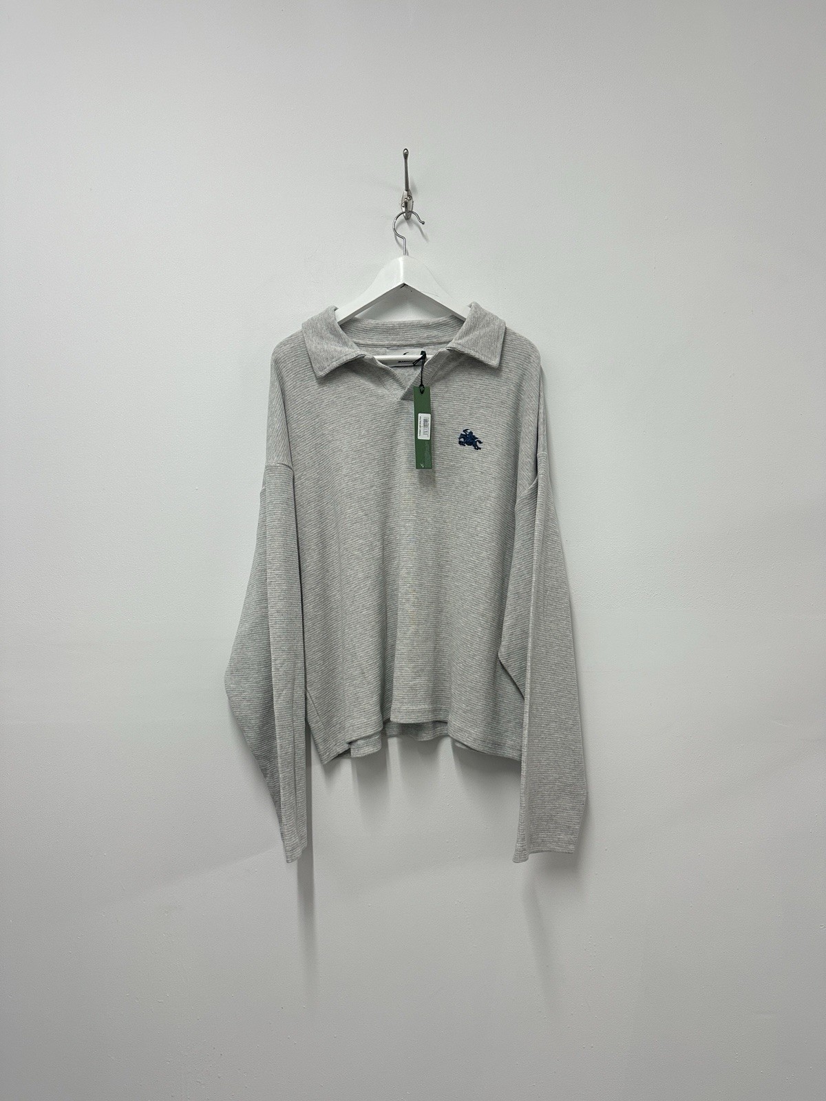 Scuffers Camelot Light Grey Polo Top Size Large Long Sleeve