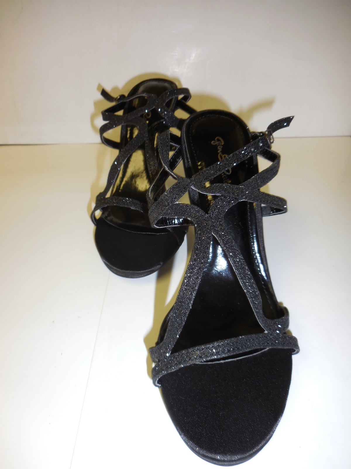 Women’s Black Glitter Diamond Shape Top High Heel Party Shoes Sizes: 5 1/2 – 10