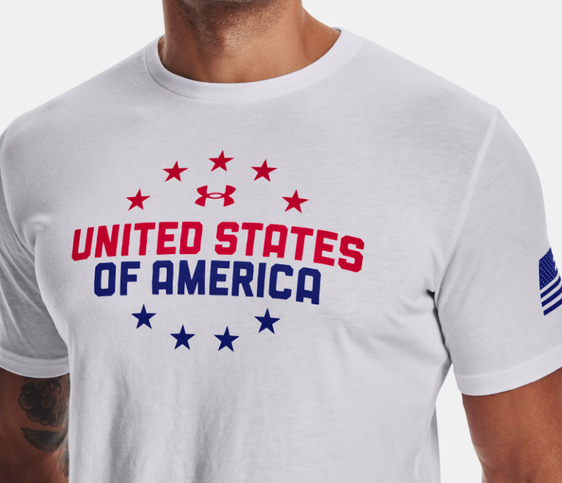 Under Armour Men’s UA Freedom United State Of America T-Shirt. White. NWT