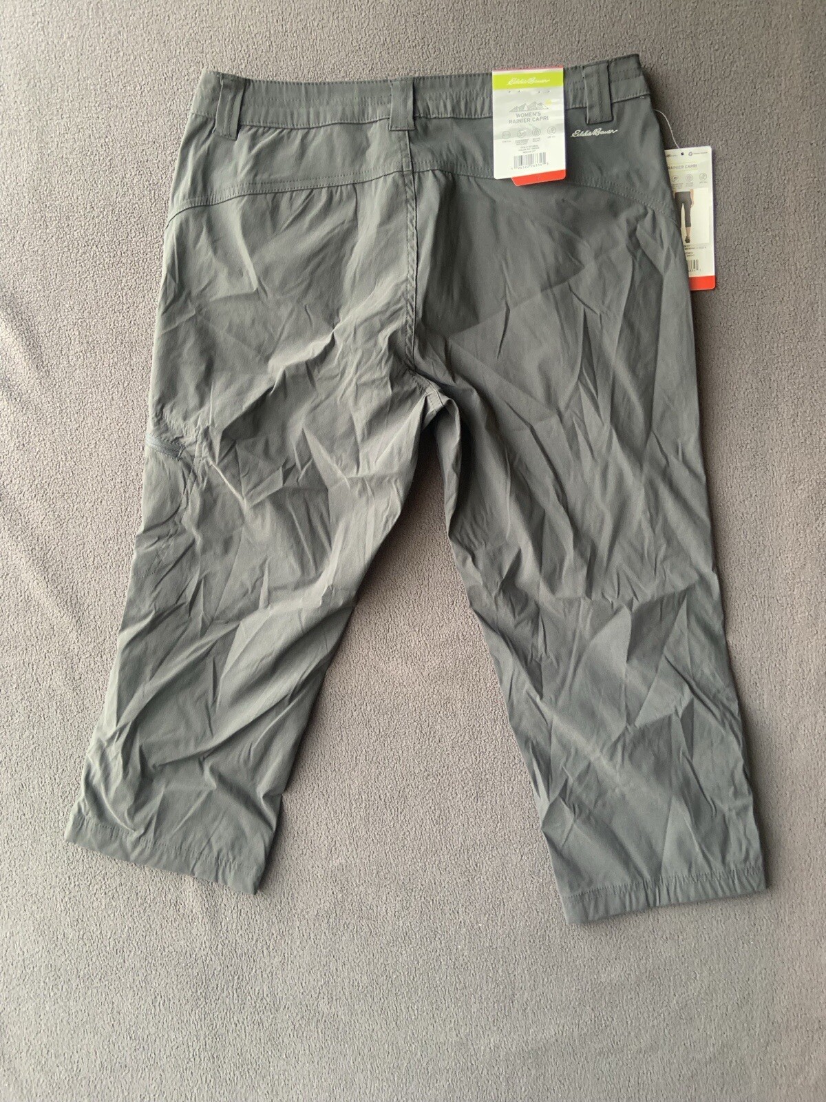 Eddie Bauer Rainier Capri Pants Womens Sz 8 Gray NWT UPF 50+ Outdoors Hiking