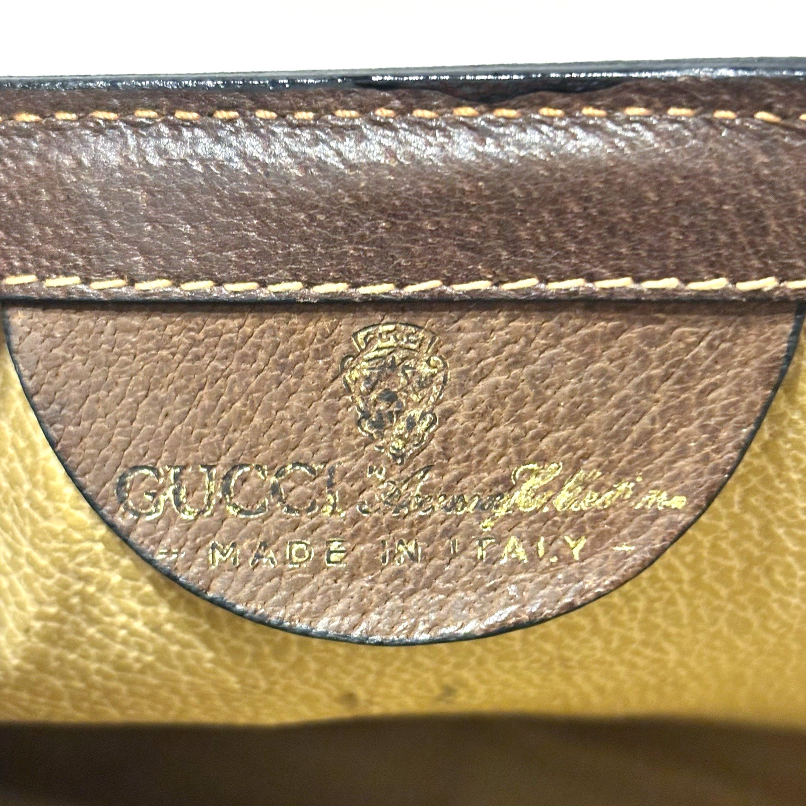 Gucci Sherry Line Clutch Bag PVC Leather Vintage GG Authentic