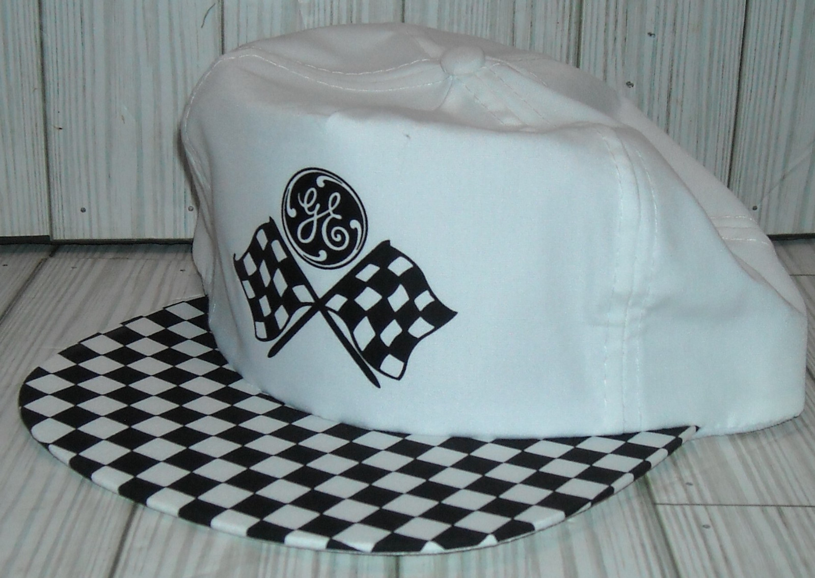NEW WITHOUT TAGS GE GENERAL ELECTRIC RACE CAR FLAG NASCAR SNAPBACK HAT CAP ADULT
