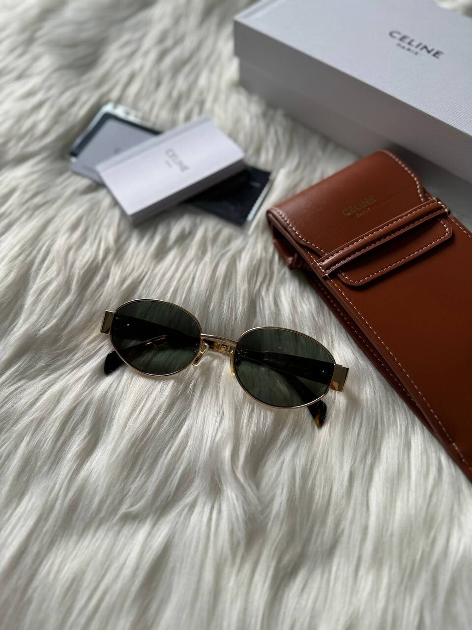 Celine Sunglasses Triomphe Gold Metal Fram