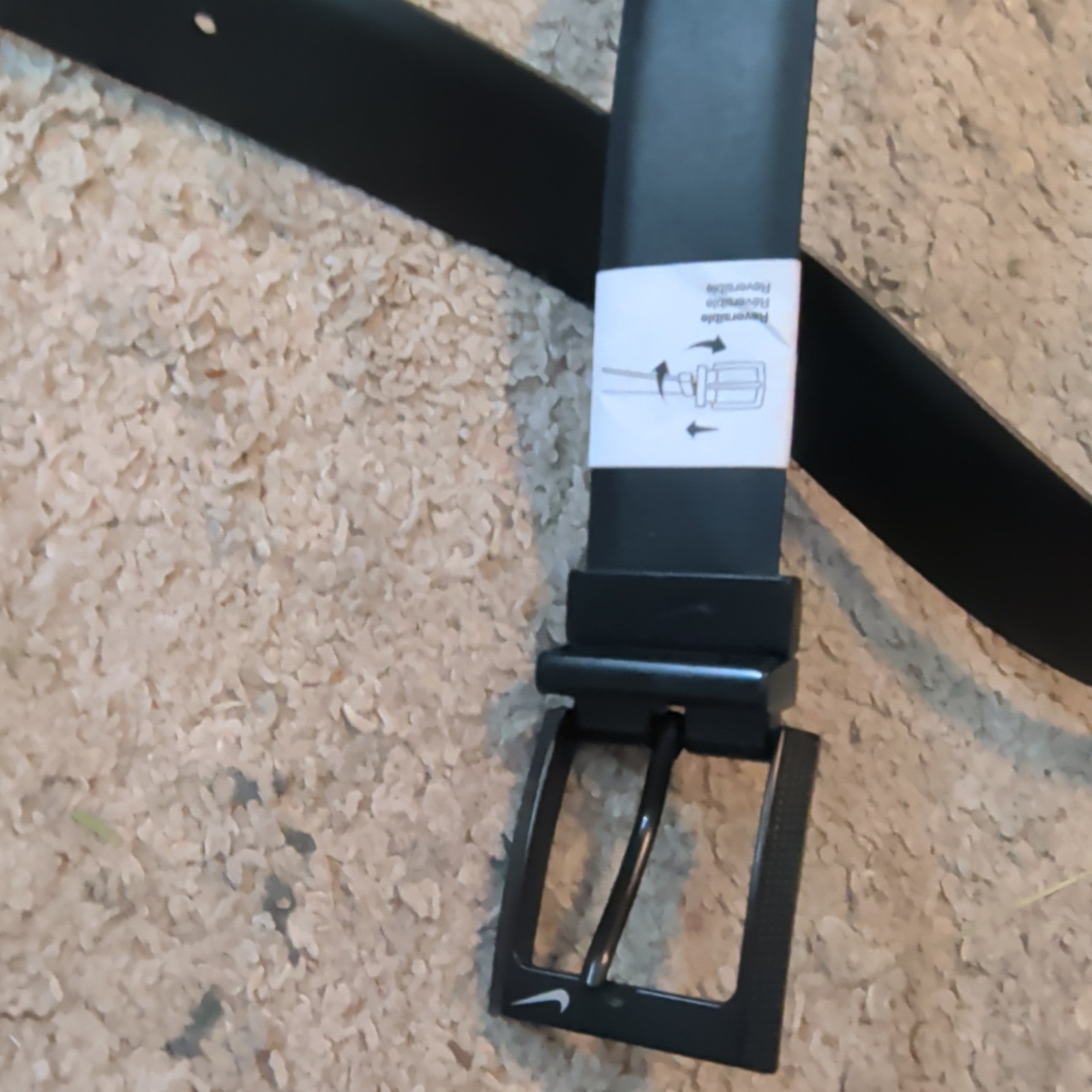 Nike Men’s Black Solid Belt Size 34-38 with Buckle & Logo Accents