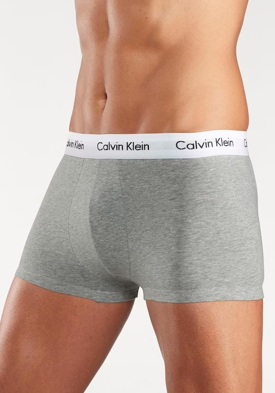 Calvin Klein Men’s Boxer Trunks 3-Pack Underwear Cotton Stretch Black Gray White