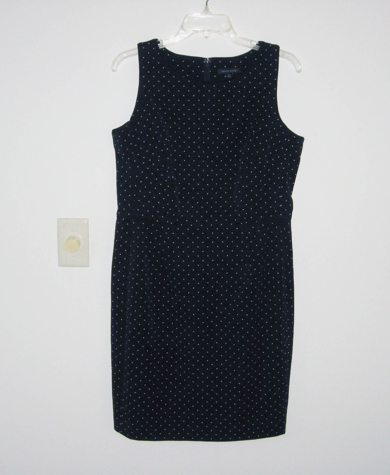 NWT Tommy Hilfiger Dress size 10 Navy w/ small white dots 94% Cotton 6% Elastane
