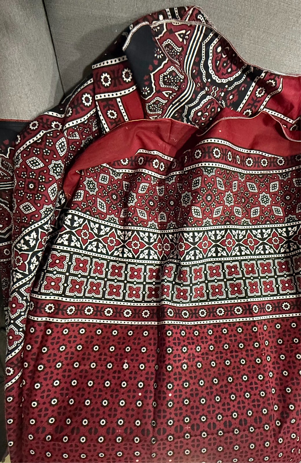 Sindhi Ajrak Traditional Pakistan & Rajasthan India US Seller Multicolor 42″X78″