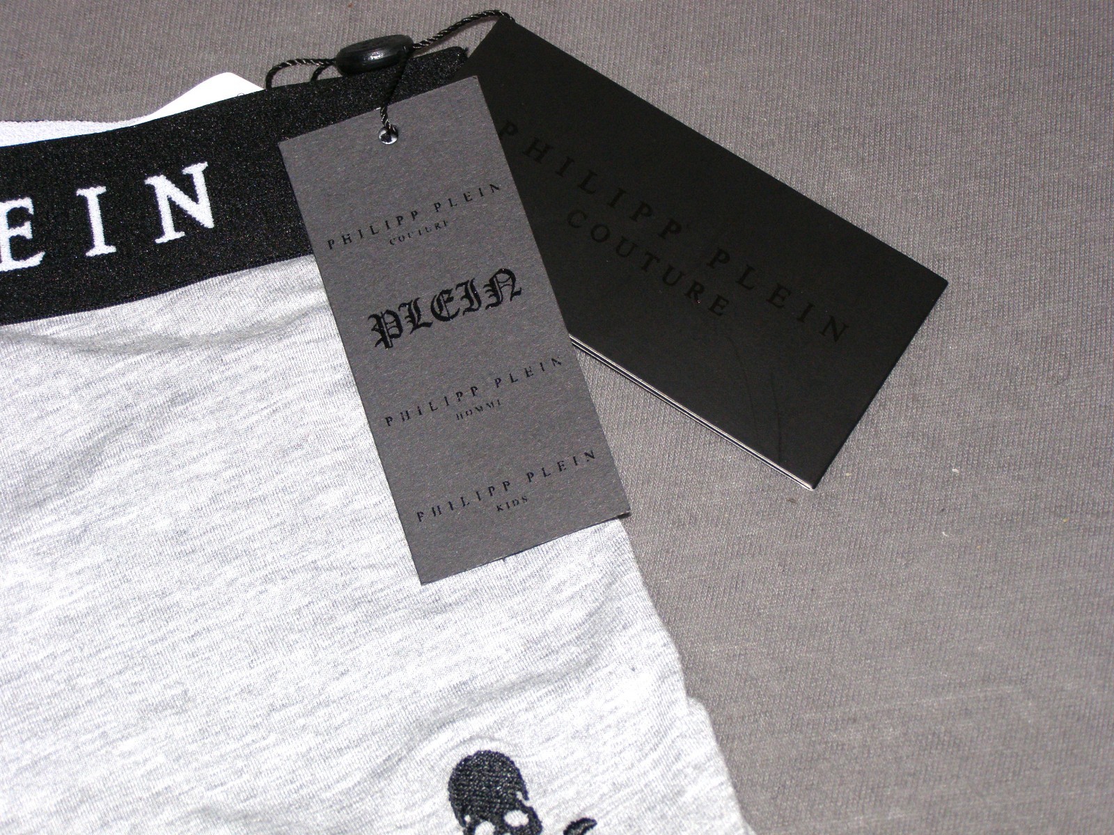 PHILIPP PLEIN Exclusive Luxury Underwear, 2 Pack Skull, GREY, Size S – NEW