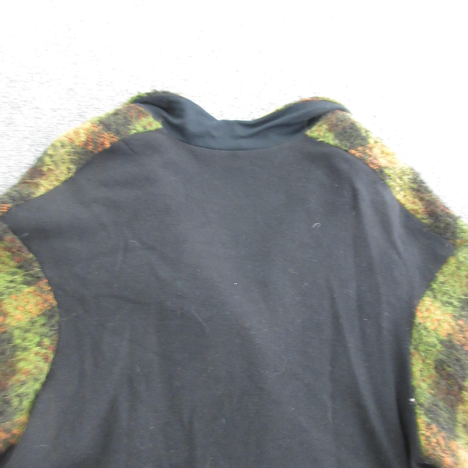 Alembika Jacket Womens S/M Green Wool Blend Plaid Cropped 3/4 Sleeve Short Boxy