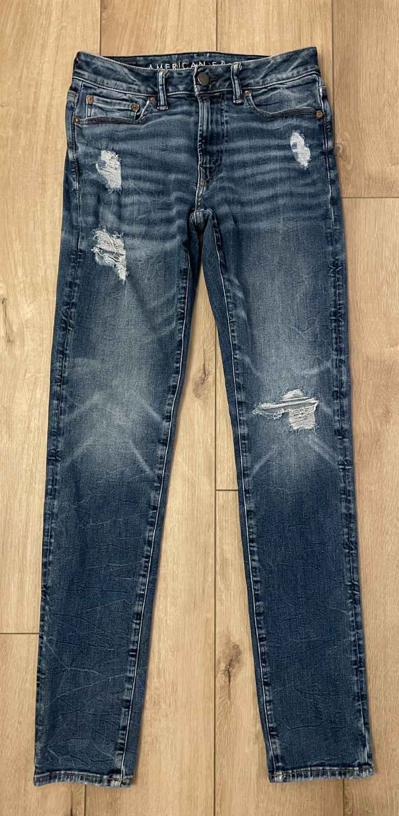 American Eagle Slim AirFlex + 360 Distressed Jeans-Men’s 29×34-Medium Wash