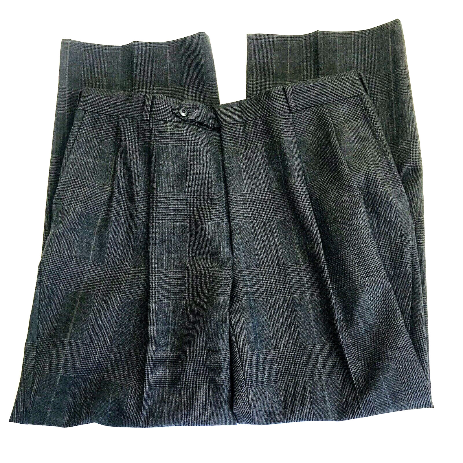 Andhurst Vintage Suit Glen Plaid Gray 42 Pants 36 Pleated No Cuff Preppy Career