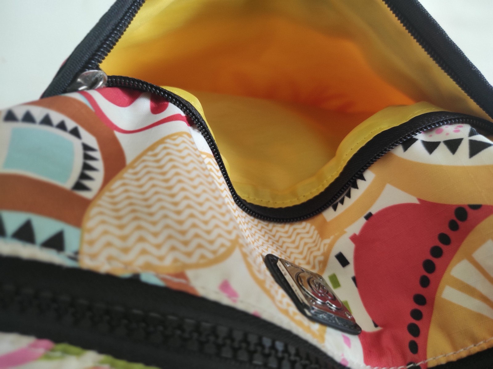 Brighton Pink Mod Retro Printed Fabric Shoulder Bag Lightweight, W 11″,H 9″,D 4″