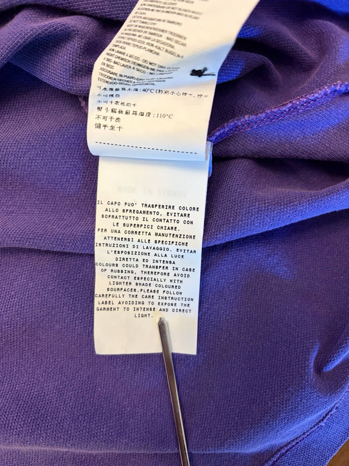 Stone Island Pique Polo Shirt Regular Fit Compass Patch Mens XL Faded Purple