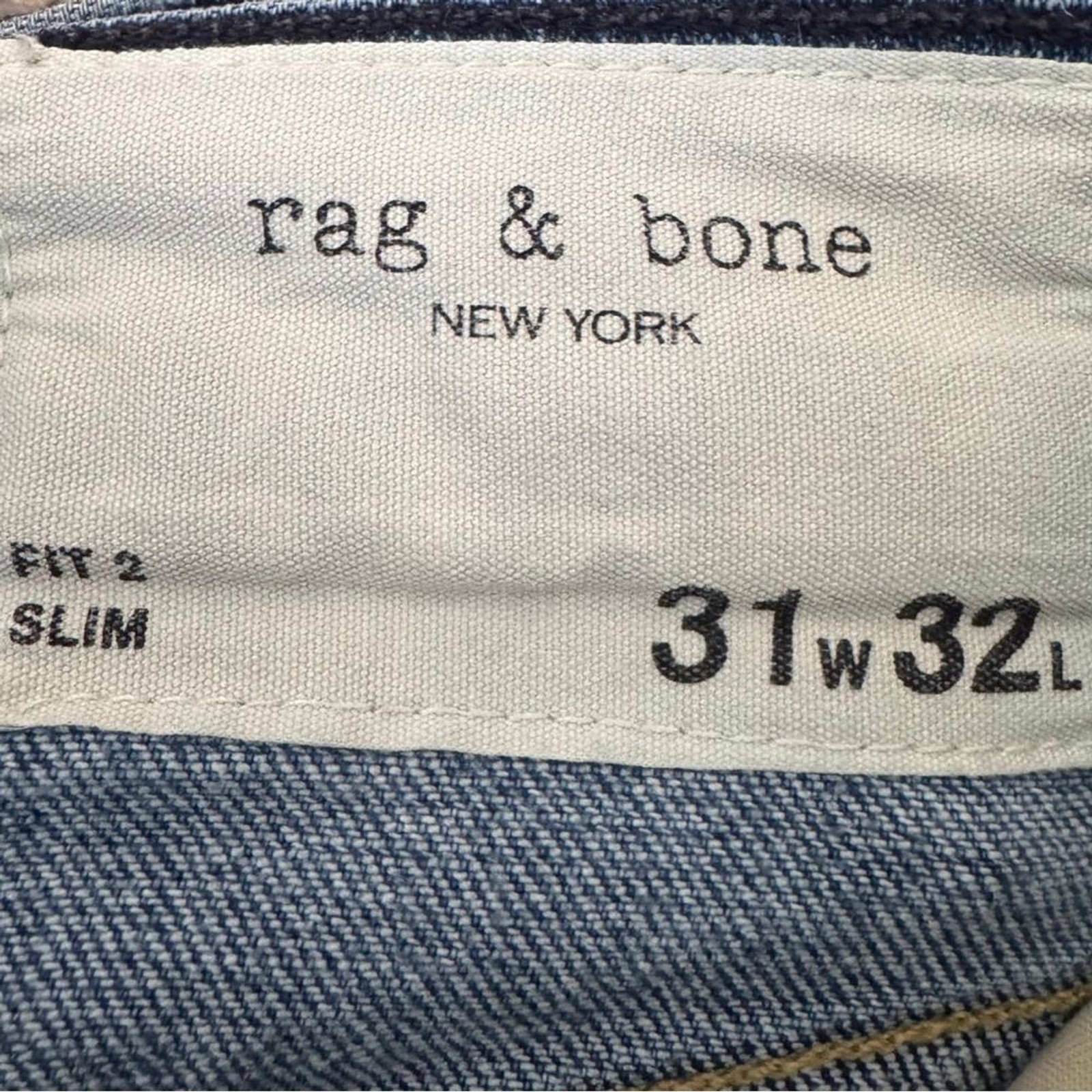 rag & bone Fit 2 Slim Blue Jeans Button Fly Men’s 31X32