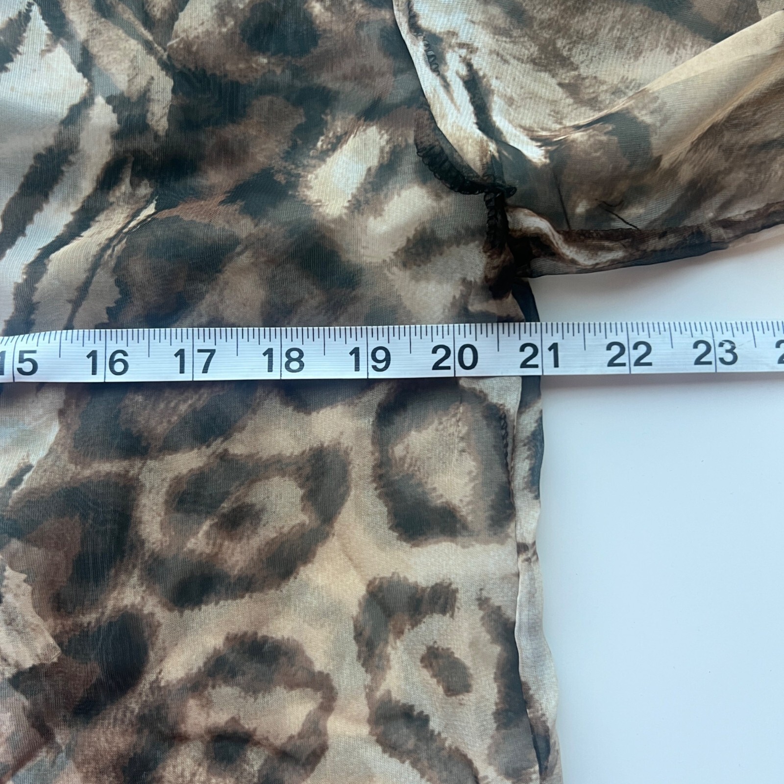 Via Max Sheer Leopard & Zebra Print Button-Up Blouse Vintage Womens Small
