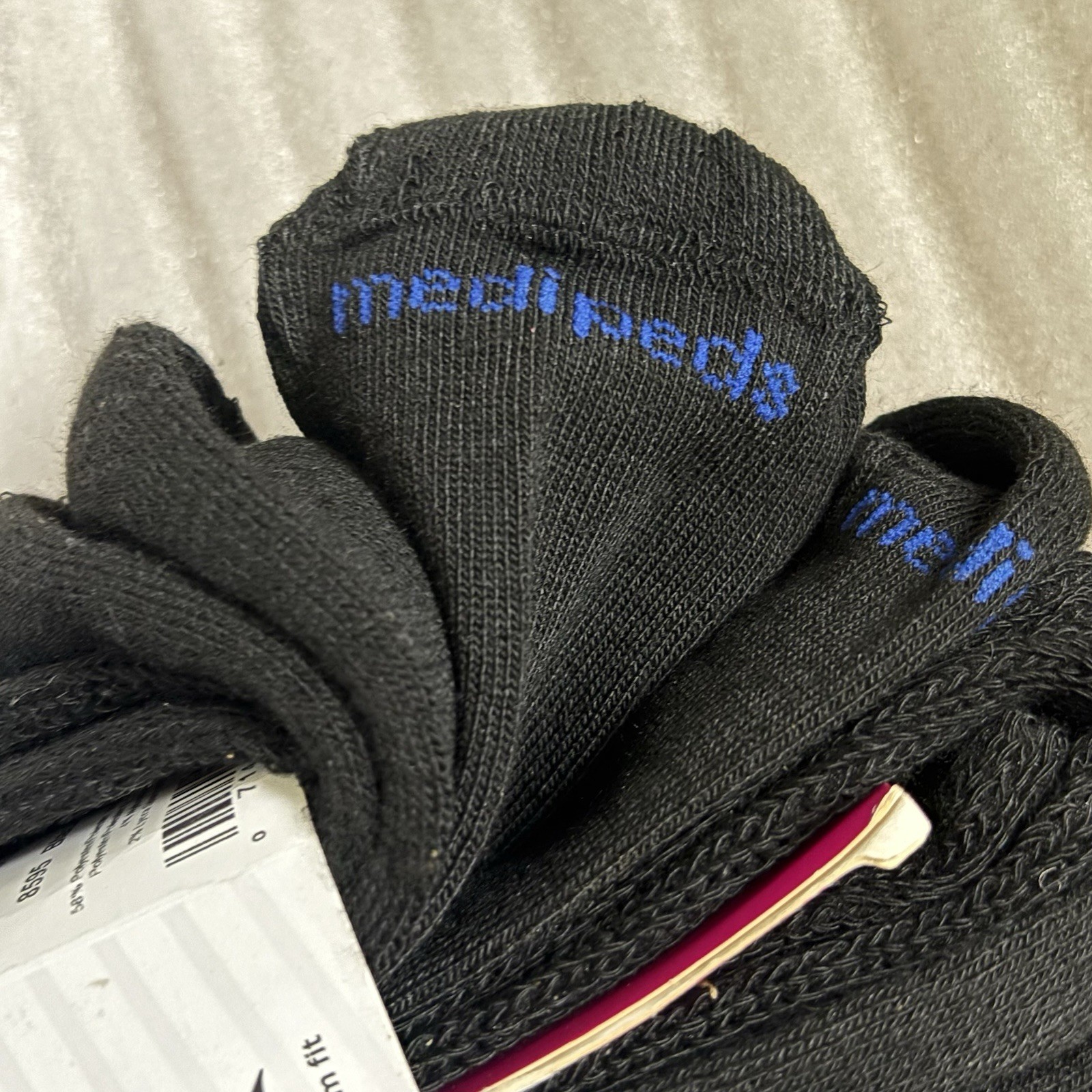 2 Four Pair Packs Medi Peds Diabetic Socks Size 7-10 Black