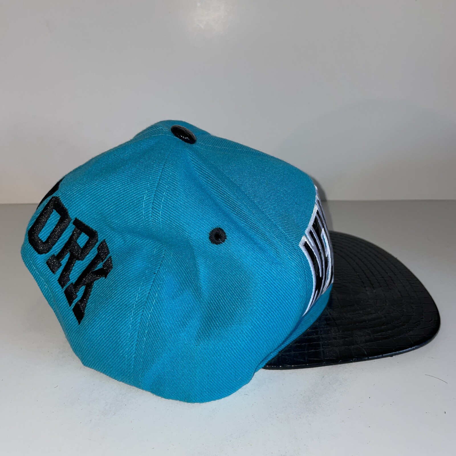 New York Blue Hat Embroidered Muka Headwear Snapback Cap Spellout Flat Brim