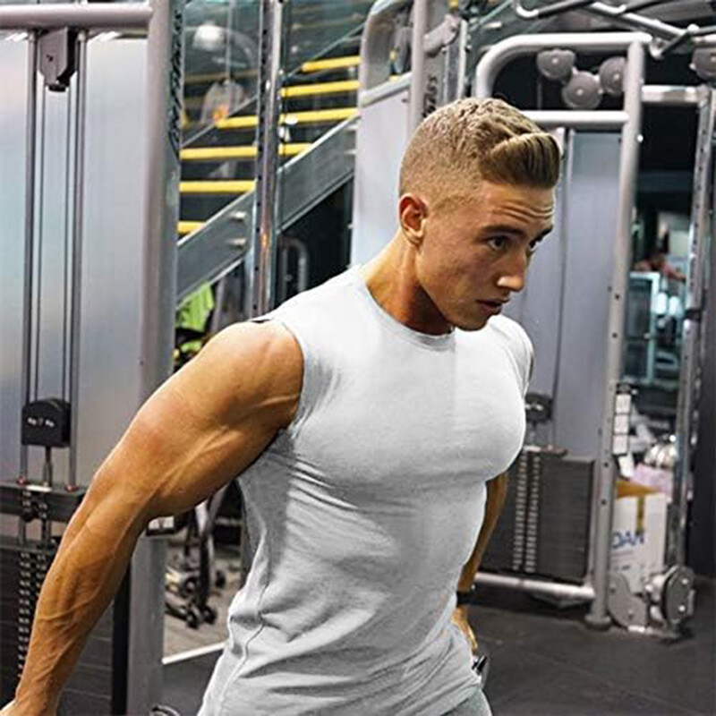 Men’s Tank Tops Vest Sleeveless Gym Workout Bodybuilding Fitness Muscle T-Shirts