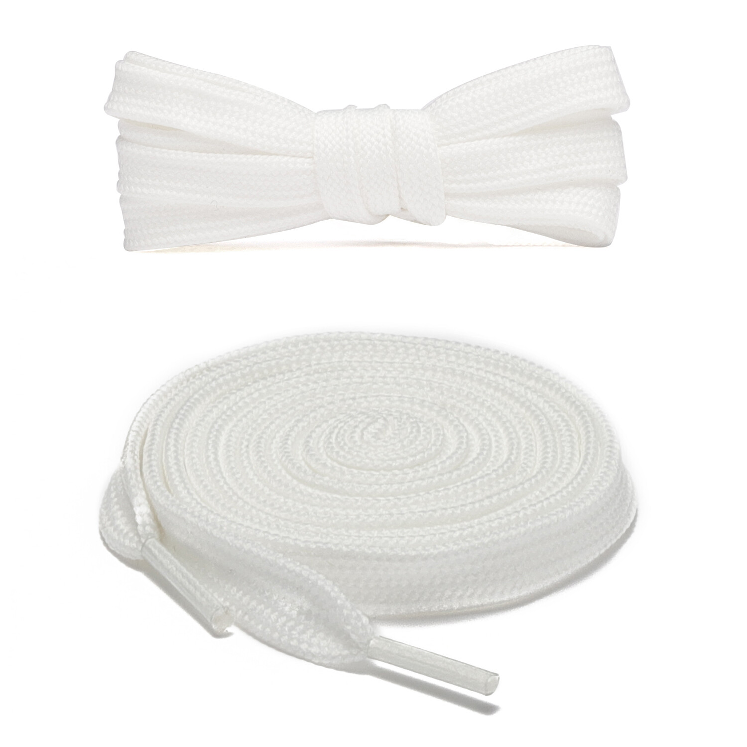 2pair Double Layers Flat Shoelaces White for Sneakers Boots 24 36 45 60 63 Inch