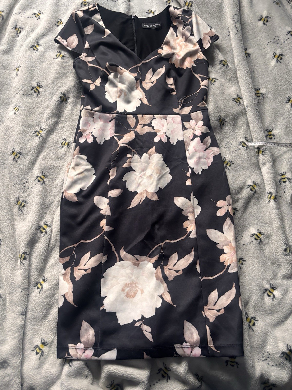 Ladies Dorothy Perkins Black Floral Dress Uk 12 Lovely Condition